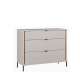 Skjenk SERAVEL 110x87 cm - 3 skuffer - beige sand - eik mauvella