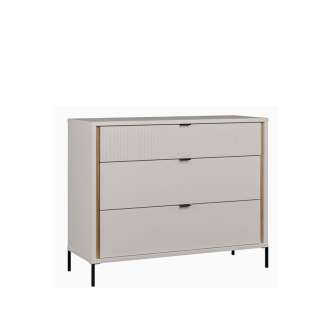 Skjenk SERAVEL 110x87 cm - 3 skuffer - beige sand - eik mauvella