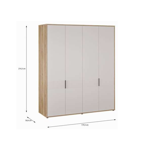 Garderobeskap SERAVEL - 180x214 cm - beige sand - 4 dører