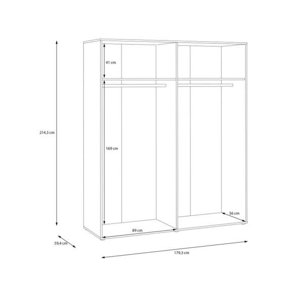 Garderobeskap SERAVEL - 180x214 cm - beige sand - 4 dører