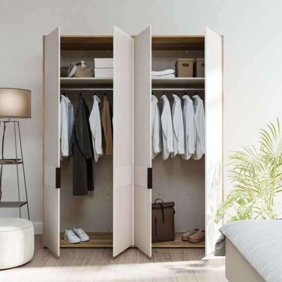 Garderobeskap SERAVEL - 180x214 cm - beige sand - 4 dører