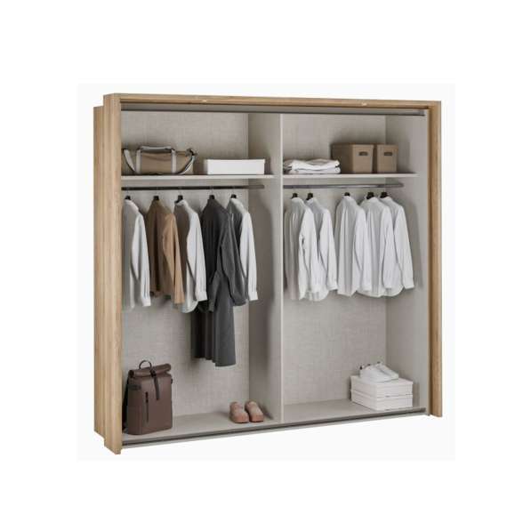 Garderobeskap SERAVEL - 231x216 cm - beige sand - 2 skyvedører