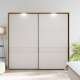Garderobeskap SERAVEL - 231x216 cm - beige sand - 2 skyvedører