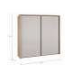 Garderobeskap SERAVEL - 231x216 cm - beige sand - 2 skyvedører