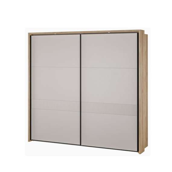 Garderobeskap SERAVEL - 231x216 cm - beige sand - 2 skyvedører