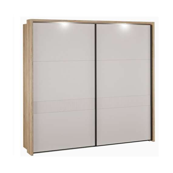 Garderobeskap SERAVEL - 231x216 cm - beige sand - 2 skyvedører