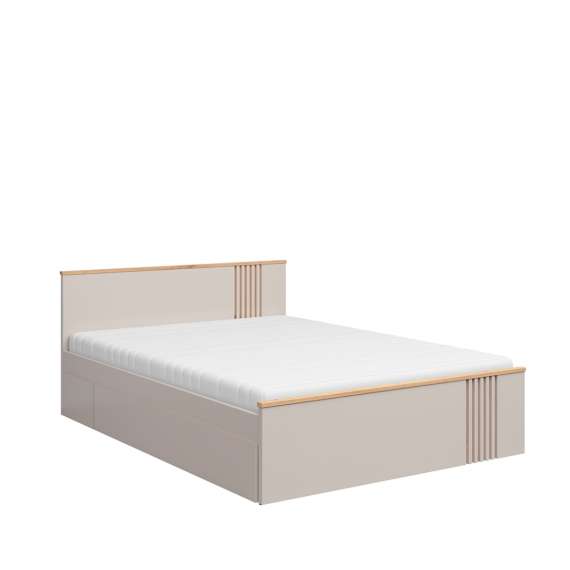 Seng BREVAS 160x200 cm - cashmere - eik artisan - 1 skuff