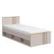 Seng BREVAS 90x200 cm - cashmere - eik artisan