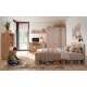 Seng BREVAS 90x200 cm - cashmere - eik artisan