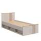 Seng BREVAS 90x200 cm - cashmere - eik artisan