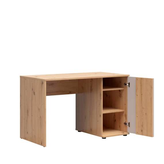 Skrivebord BREVAS 120x60 cm - 1 dør - cashmere - eik artisan