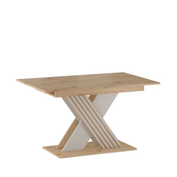 Spisebord BREVAS 130-175 cm - med illeggsplate -  eik artisan - cashmere