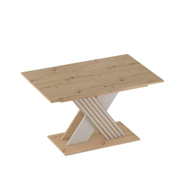 Spisebord BREVAS 130-175 cm - med illeggsplate -  eik artisan - cashmere