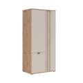 Garderobeskap BREVAS 90x196 cm - 3 dører - cashmere - eik artisan