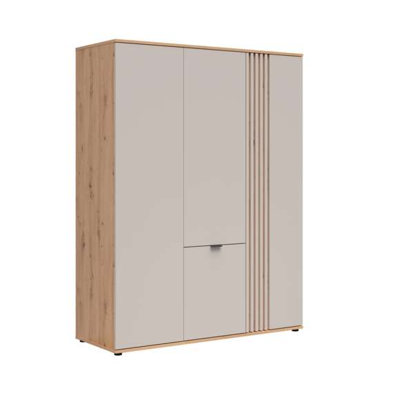 Garderobeskap BREVAS 150x196 cm - 4 dører - cashmere - eik artisan