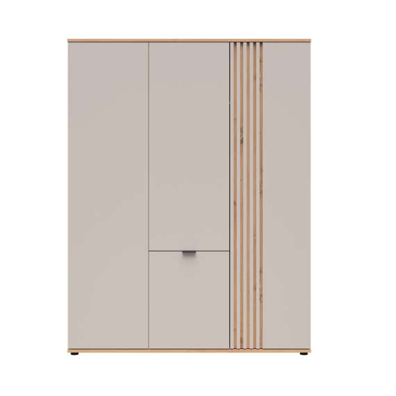 Garderobeskap BREVAS 150x196 cm - 4 dører - cashmere - eik artisan