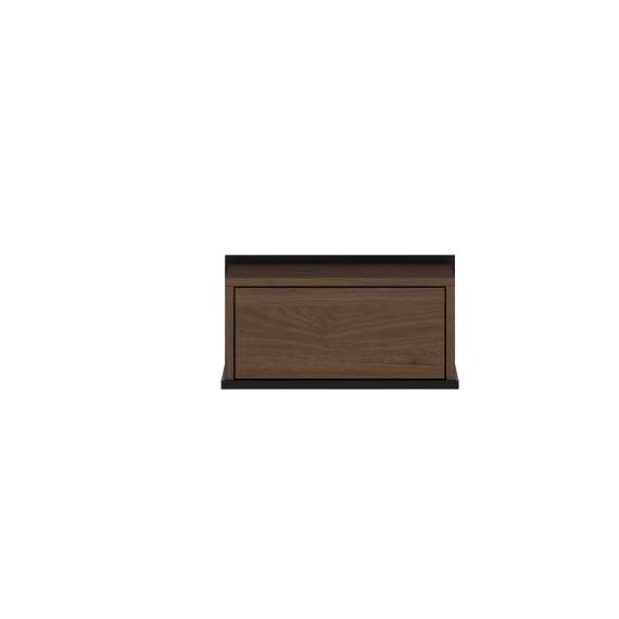 Vegghengt nattbord ZENAR - 50x25 cm - valnøtt elegant - med skuff