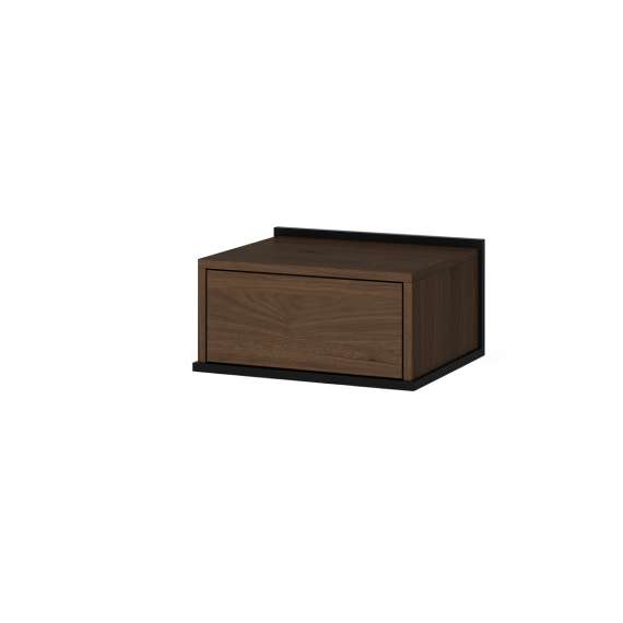Vegghengt nattbord ZENAR - 50x25 cm - valnøtt elegant - med skuff