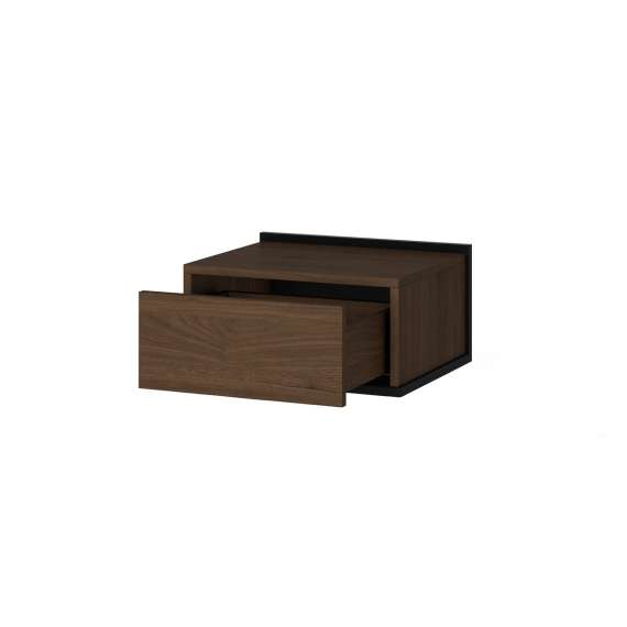 Vegghengt nattbord ZENAR - 50x25 cm - valnøtt elegant - med skuff