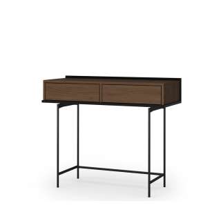 Sminkebord ZENAR 100x84 cm - valnøtt elegant - svart matt - med skuff