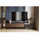 Tv-benk ZENAR 200x47 cm - valnøtt elegant - svart matt - 2 dører - 1 skuff
