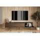 Tv-benk ZENAR 200x47 cm - valnøtt elegant - svart matt - 2 dører