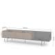 Tv-benk ZENAR 200x47 cm - valnøtt elegant - svart matt - 2 dører