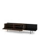 Tv-benk ZENAR 200x47 cm - valnøtt elegant - svart matt - 2 dører