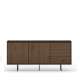 Skjenk ZENAR 170x78 cm - valnøtt elegant - svart matt - 2 dører - 3 skuffer
