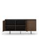 Skjenk ZENAR 170x78 cm - valnøtt elegant - svart matt - 2 dører - 3 skuffer