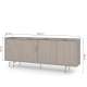 Skjenk ZENAR 200x78 cm - valnøtt elegant - svart matt - 4 dører