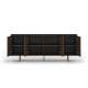 Skjenk ZENAR 200x78 cm - valnøtt elegant - svart matt - 4 dører