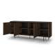 Skjenk ZENAR 200x78 cm - valnøtt elegant - svart matt - 4 dører