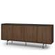 Skjenk ZENAR 200x78 cm - valnøtt elegant - svart matt - 4 dører