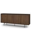 Skjenk ZENAR 200x78 cm - valnøtt elegant - svart matt - 4 dører