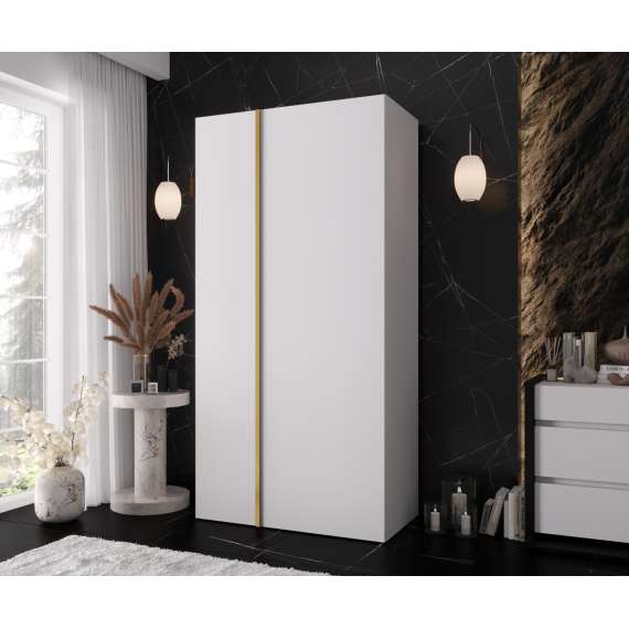 Garderobeskap KRIS 100x202 cm - hvit matt - 2 dører