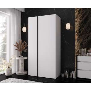 Garderobeskap KRIS 100x202 cm - hvit matt - 2 dører
