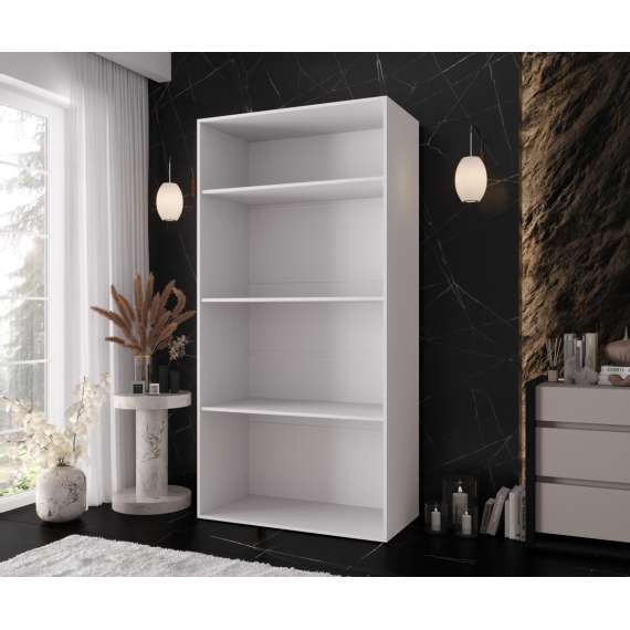Garderobeskap KRIS 100x202 cm - hvit matt - 2 dører