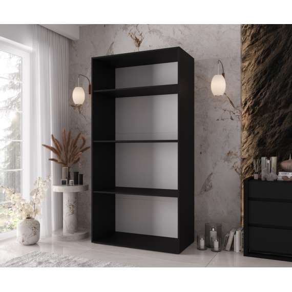 Garderobeskap KRIS 100x202 cm - svart matt - 2 dører