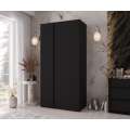 Garderobeskap KRIS 100x202 cm - svart matt - 2 dører