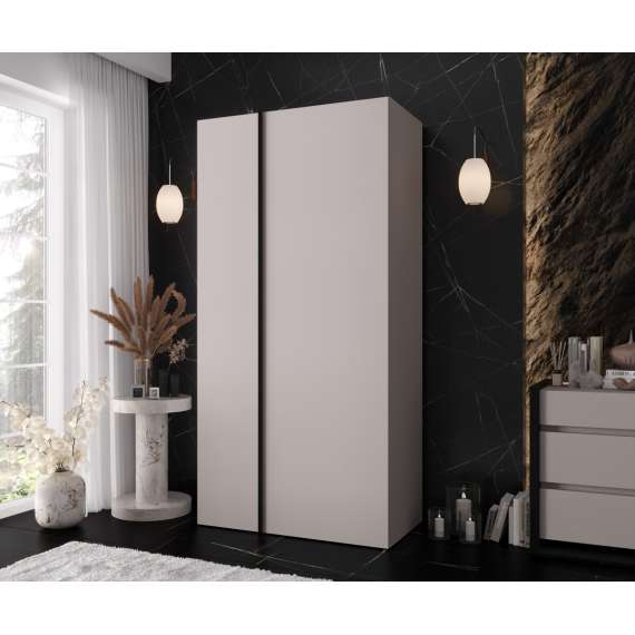 Garderobeskap KRIS 100x202 cm - cashmere - 2 dører