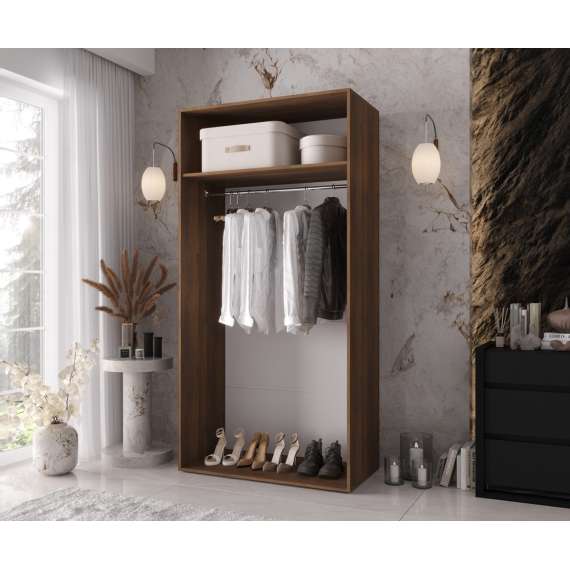 Garderobeskap KRIS 100x202 cm - valnøtt warmia - 2 dører