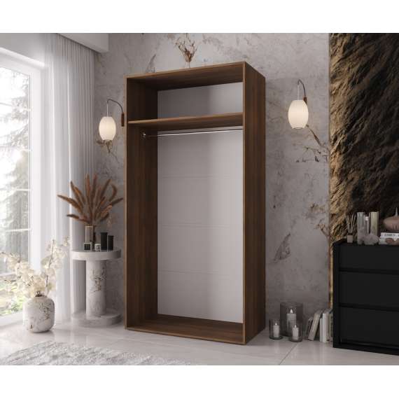 Garderobeskap KRIS 100x202 cm - valnøtt warmia - 2 dører