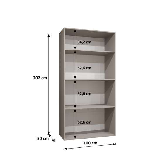 Garderobeskap KRIS 100x202 cm - valnøtt warmia - 2 dører