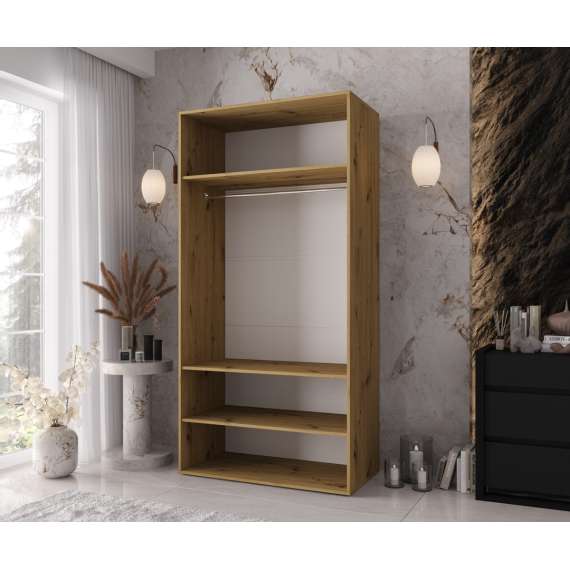 Garderobeskap KRIS 100x202 cm - eik artisan - 2 dører