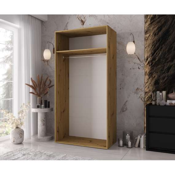 Garderobeskap KRIS 100x202 cm - eik artisan - 2 dører