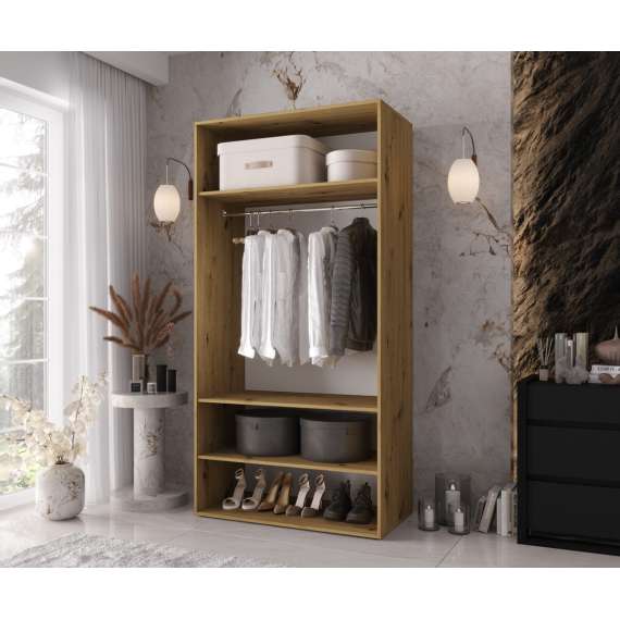 Garderobeskap KRIS 100x202 cm - eik artisan - 2 dører
