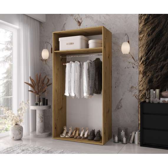Garderobeskap KRIS 100x202 cm - eik artisan - 2 dører