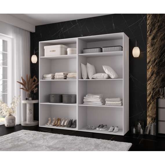 Garderobeskap KRIS 200x202 cm - hvit matt - 4 dører