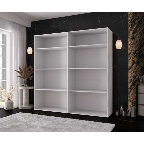 Garderobeskap KRIS 200x202 cm - hvit matt - 4 dører